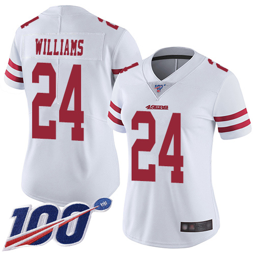 San Francisco 49ers Limited White Women K Waun Williams Road NFL Jersey 24 100th Season Vapor Untouchable